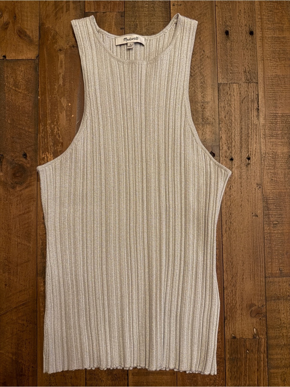 Madewell Metallic Ribbed Sleeveless Tank Top – Size L